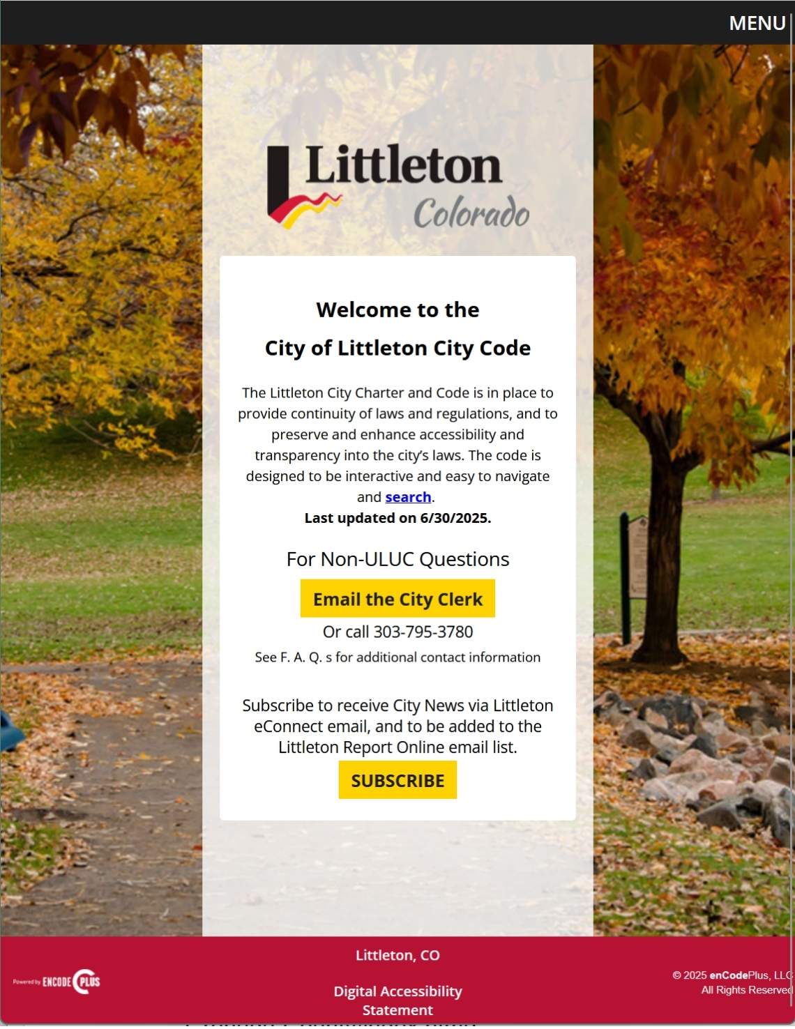 Littleton, CO Unified Land Use Code Cover